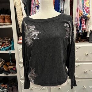 INC International Concepts Gray Sequin Sweater, EUC, L
